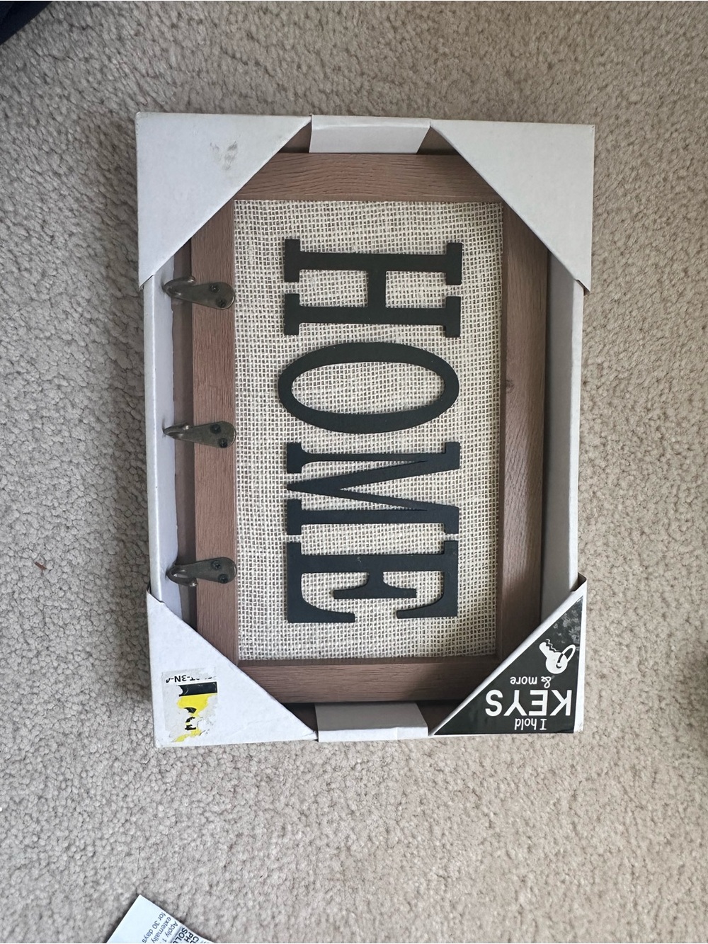 HOME Wall Key Holder with Wood Frame